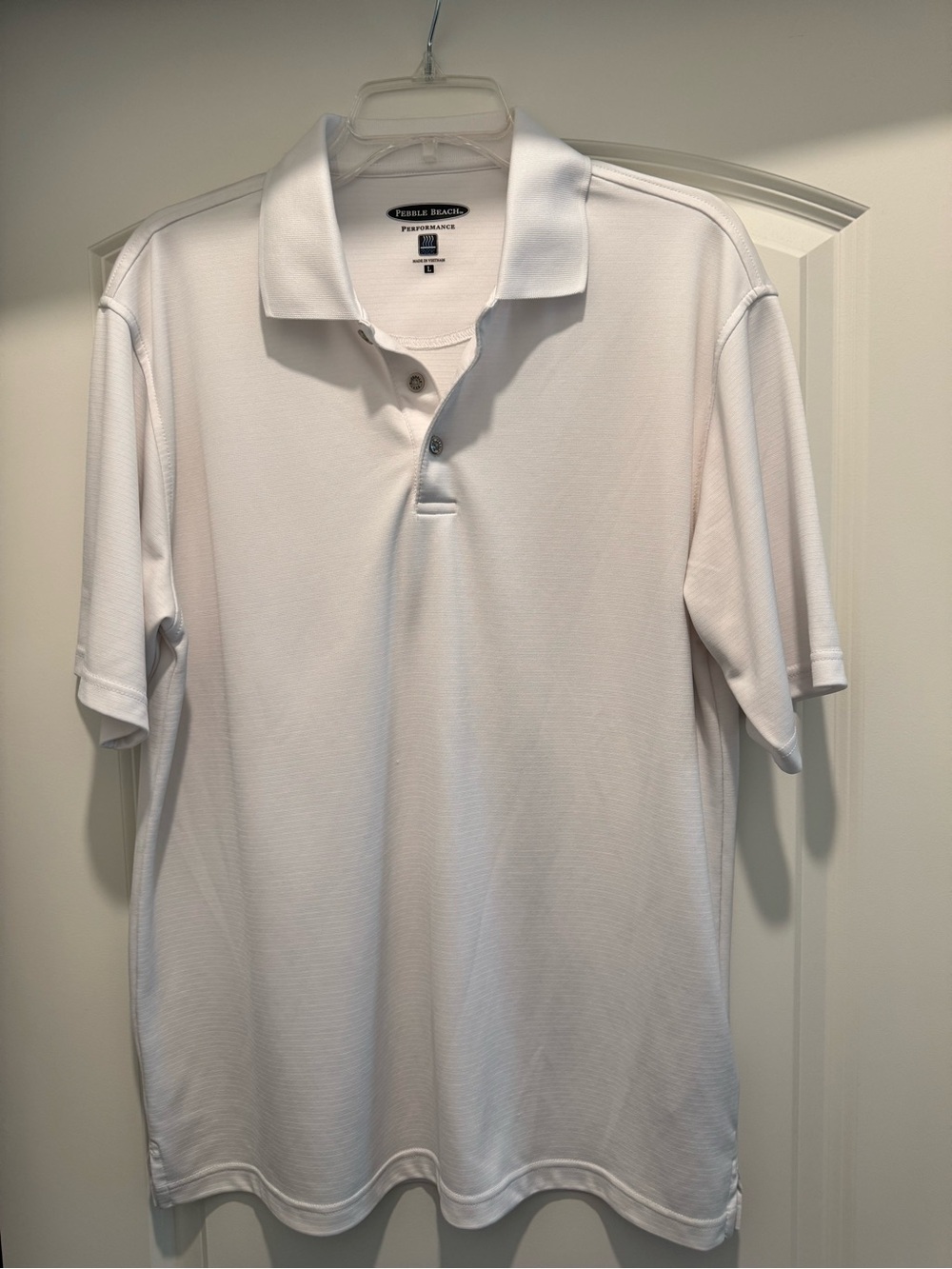 Pebble Beach Men’s White Performance Polo